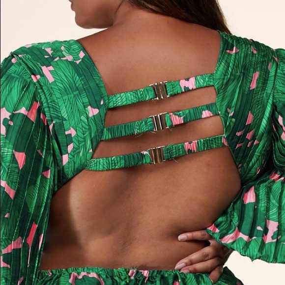 LATISTE Plus Size Tropical Leaf Floral Maxi Dress - Picture 6 of 14